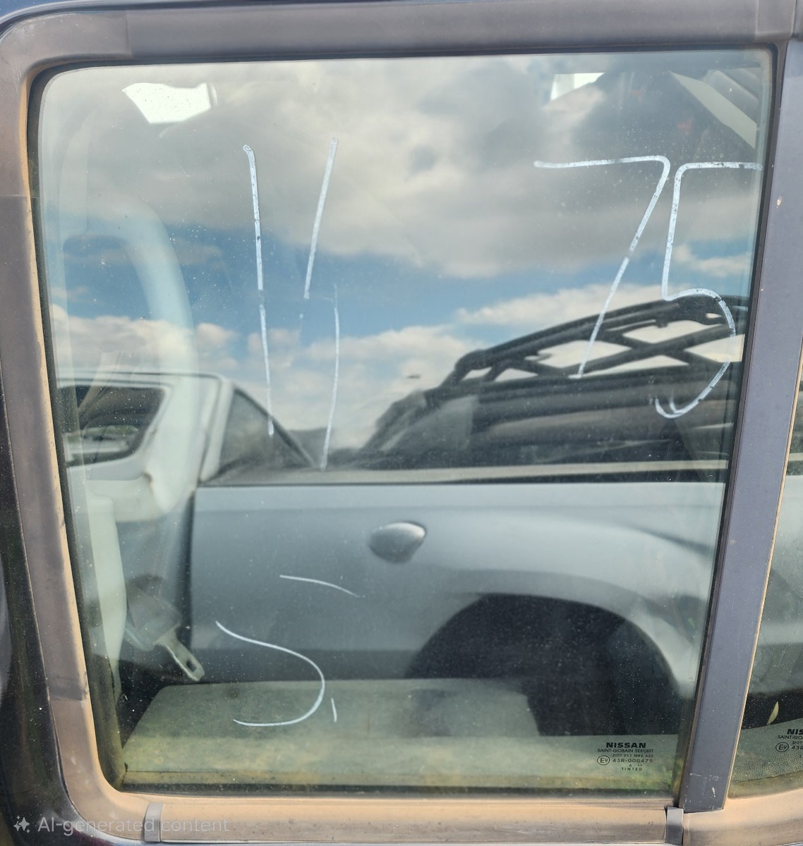 NAVARA LEFT REAR DOOR GLASS